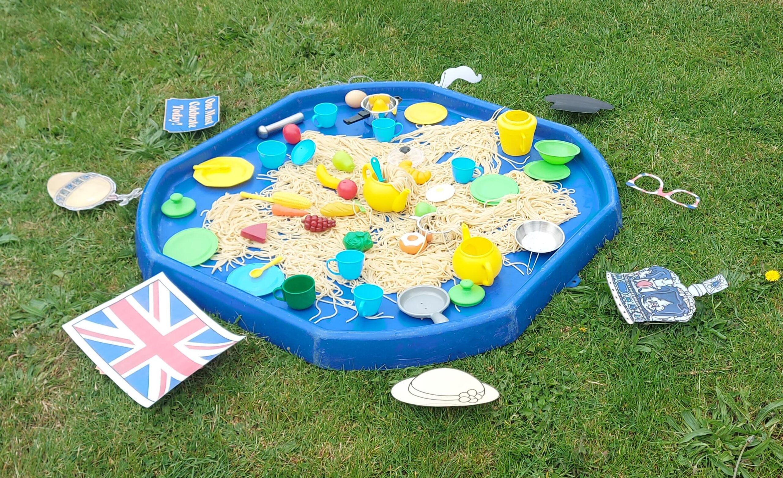 Tough tray set up with children's activities