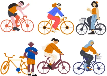 Illustration of cyclists