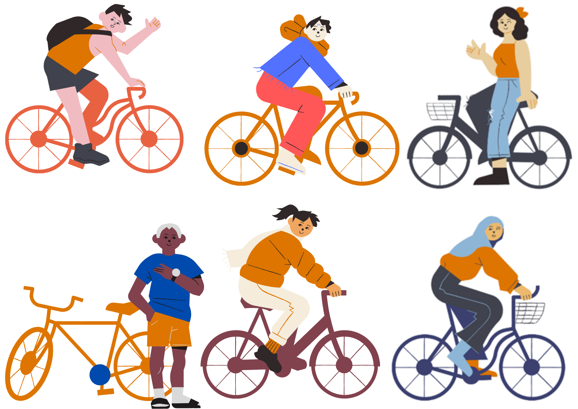 Illustration of cyclists